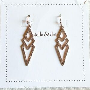 Stella and Dot Rose Gold Pave Spear Earrings
